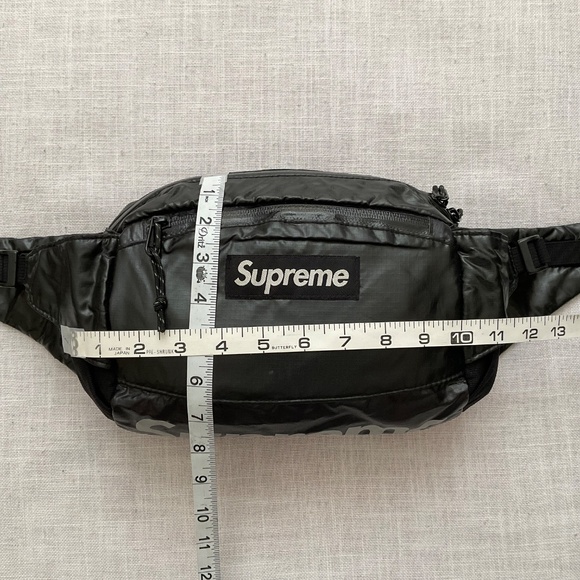 Supreme Black Waist Sling Crossbody Bag Cordura Fabric Reflective Text - Picture 3 of 15
